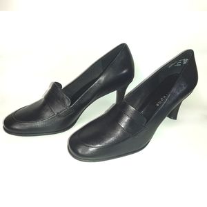 Apostrophe Athena Black Leather Pumps Heels Size 8.5 NWOT